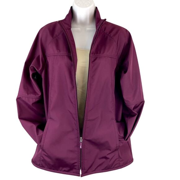 Lizgolf Maroon Jacket Zip Front Side Pockets Lightweight - Picture 3 of 16